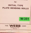 Webb-Webb Plate Bending Rolls, Installation and Operations Manual 1967-Initial Type-Pinch Type-01